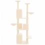 Rascador para gatos con postes de sisal crema 180 cm