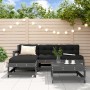 5-teiliges Gartenmöbel-Set und graue Massivholzkissen von vidaXL, Gartensets - Ref: Foro24-3186062, Preis: 439,25 €, Rabatt: %