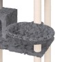 Rascador para gatos con postes de sisal gris oscuro 131 cm