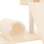 Rascador para gatos con postes de sisal color crema 59 cm