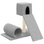 Rascador para gatos con postes de sisal gris claro 59 cm
