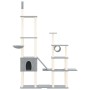 Rascador para gatos con postes de sisal gris claro 279 cm