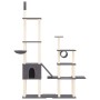Rascador para gatos con postes de sisal gris oscuro 279 cm