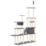 Rascador para gatos con postes de sisal gris oscuro 279 cm