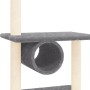 Rascador para gatos con postes de sisal gris oscuro 279 cm