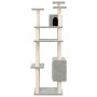Rascador para gatos con postes de sisal gris claro 162 cm