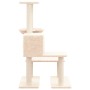 Rascador para gatos con postes de sisal color crema 94,5 cm