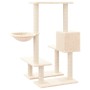 Rascador para gatos con postes de sisal color crema 94,5 cm