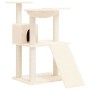 Rascador para gatos con postes de sisal color crema 83 cm