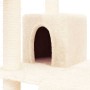 Rascador para gatos con postes de sisal color crema 83 cm