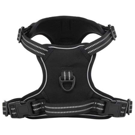 Arnés para perros con correa y collar ajustable negro M