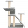 Rascador para gatos con postes de sisal gris claro 82 cm