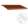 Toldo automático retráctil naranja y marrón 600x300 cm