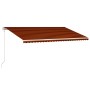 Toldo automático retráctil naranja y marrón 600x300 cm