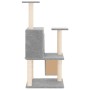 Rascador para gatos con postes de sisal gris claro 109 cm en Mobiliario para gatos | Comprar online en Foro24