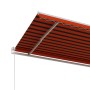 Toldo automático retráctil naranja y marrón 600x300 cm