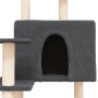 Rascador para gatos con postes de sisal gris oscuro 153 cm
