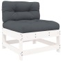 5-teiliges Gartenmöbel-Set und weiße Massivholzkissen von vidaXL, Gartensets - Ref: Foro24-3186061, Preis: 384,76 €, Rabatt: %