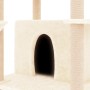 Rascador para gatos con postes de sisal crema 166 cm