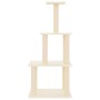 Rascador para gatos con postes de sisal color crema 111 cm