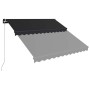 Toldo retráctil manual con LED gris antracita 300x250 cm