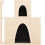 Rascador para gatos con postes de sisal color crema 83 cm