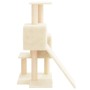 Rascador para gatos con postes de sisal color crema 82 cm