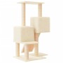 Rascador para gatos con postes de sisal color crema 82 cm