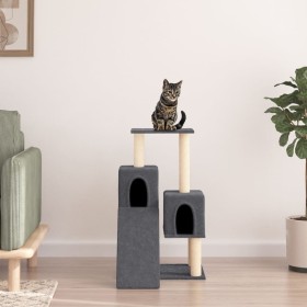 Rascador para gatos con postes de sisal gris oscuro 82 cm en Mobiliario para gatos | Comprar online en Foro24
