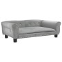 Cama para perros de terciopelo gris claro 95x55x30 cm