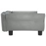 Cama para perros de terciopelo gris claro 95x55x30 cm
