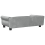 Cama para perros de terciopelo gris claro 95x55x30 cm