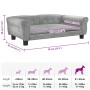 Cama para perros de terciopelo gris claro 95x55x30 cm
