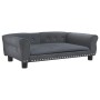 Cama para perros de terciopelo gris oscuro 95x55x30 cm