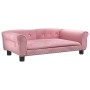 Cama para perros de terciopelo rosa 95x55x30 cm