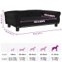 Cama para perros de terciopelo negro 95x55x30 cm