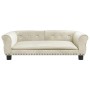 Cama para perros de terciopelo crema 95x55x30 cm