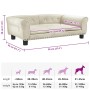 Cama para perros de terciopelo crema 95x55x30 cm