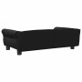 Cama para perros de cuero sintético negra 95x55x30 cm