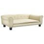 Cama para perros de cuero sintético crema 95x55x30 cm