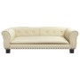 Cama para perros de cuero sintético crema 95x55x30 cm