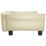 Cama para perros de cuero sintético crema 95x55x30 cm