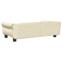 Cama para perros de cuero sintético crema 95x55x30 cm