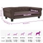 Cama para perros de cuero sintético marrón 95x55x30 cm