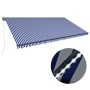 Toldo retráctil manual con luz LED azul y blanco 600x300 cm