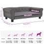 Cama para perros de cuero sintético gris 95x55x30 cm