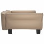 Cama para perros de cuero sintético color capuchino 95x55x30 cm