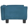 Cama para perros de terciopelo azul 70x45x30 cm