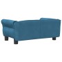 Cama para perros de terciopelo azul 70x45x30 cm