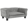 Cama para perros de terciopelo gris claro 70x45x30 cm